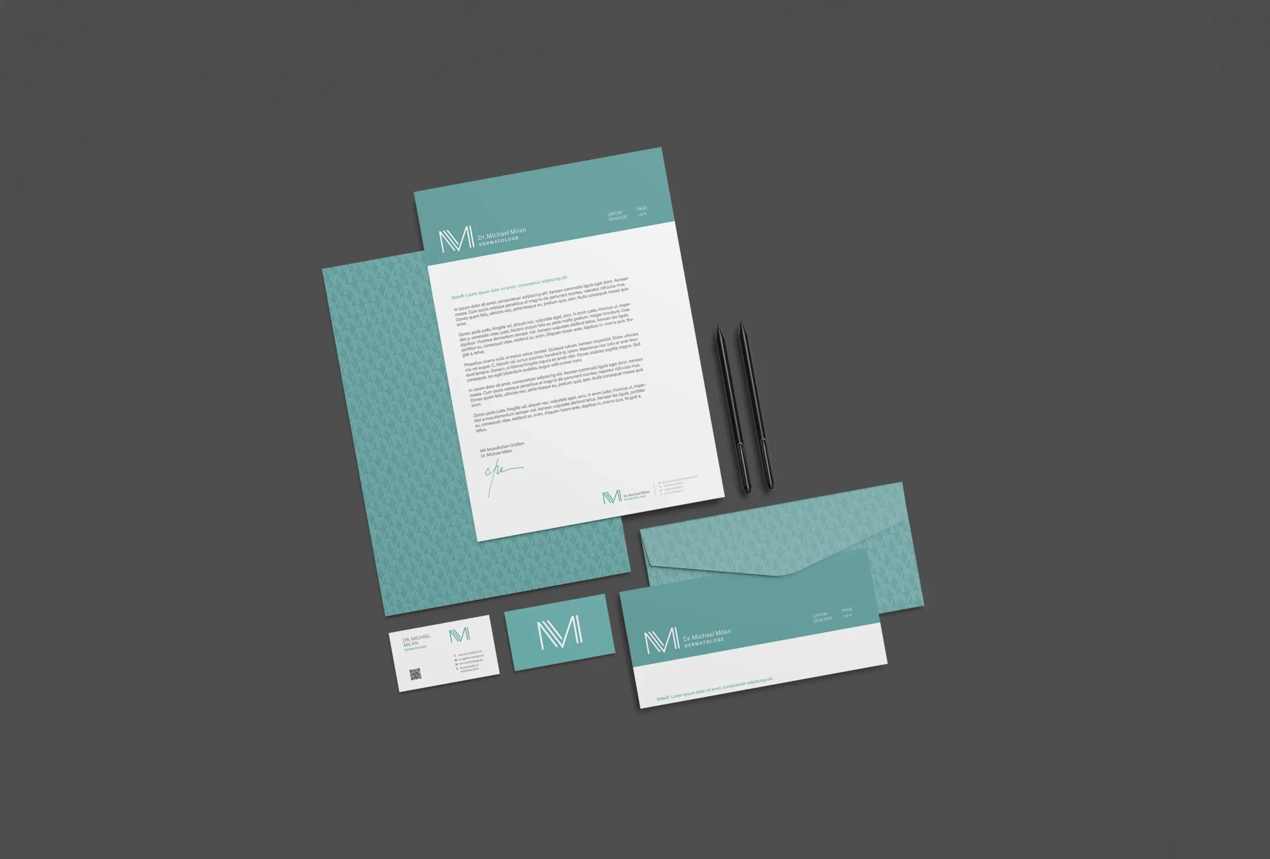 Corporate-Design-Geschäftsausstattung der dermatologischen Praxis