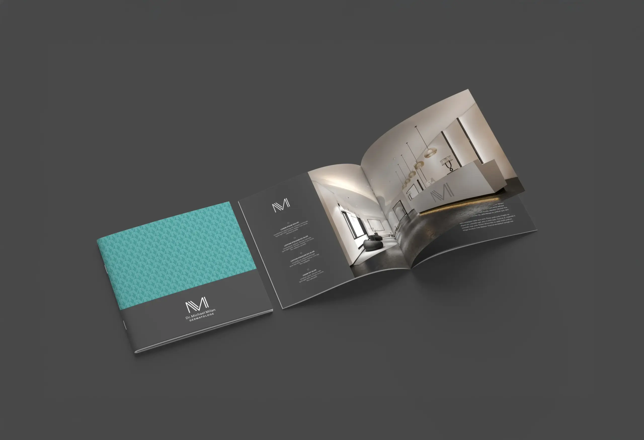 Praxisbroschüre im neuen Corporate Design. Übersichtlich aufbereitete Informationen zu Leistungen, Behandlungsschwerpunkten und Praxisabläufen. Die Broschüre unterstützt Patienten vor, während und nach dem Termin und sorgt für einen konsistenten Markenauftritt in der analogen Kommunikation.