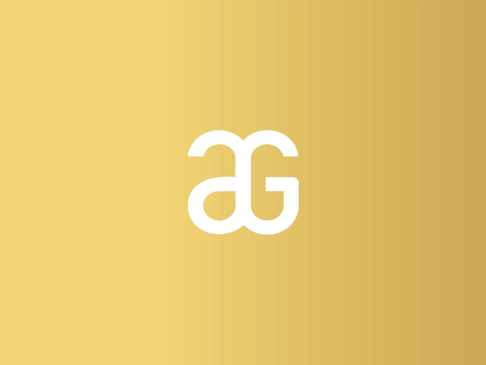 Monogramm des Corporate Designs für Alissa Gehrig Business Consulting in Gold und Weiß