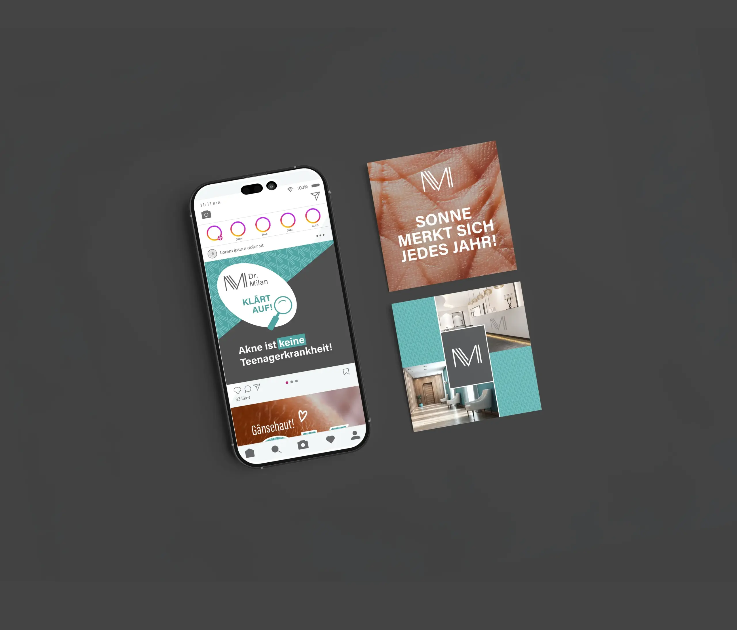 Visuelles Konzept für Social Media zur Patienteninformation und Prävention