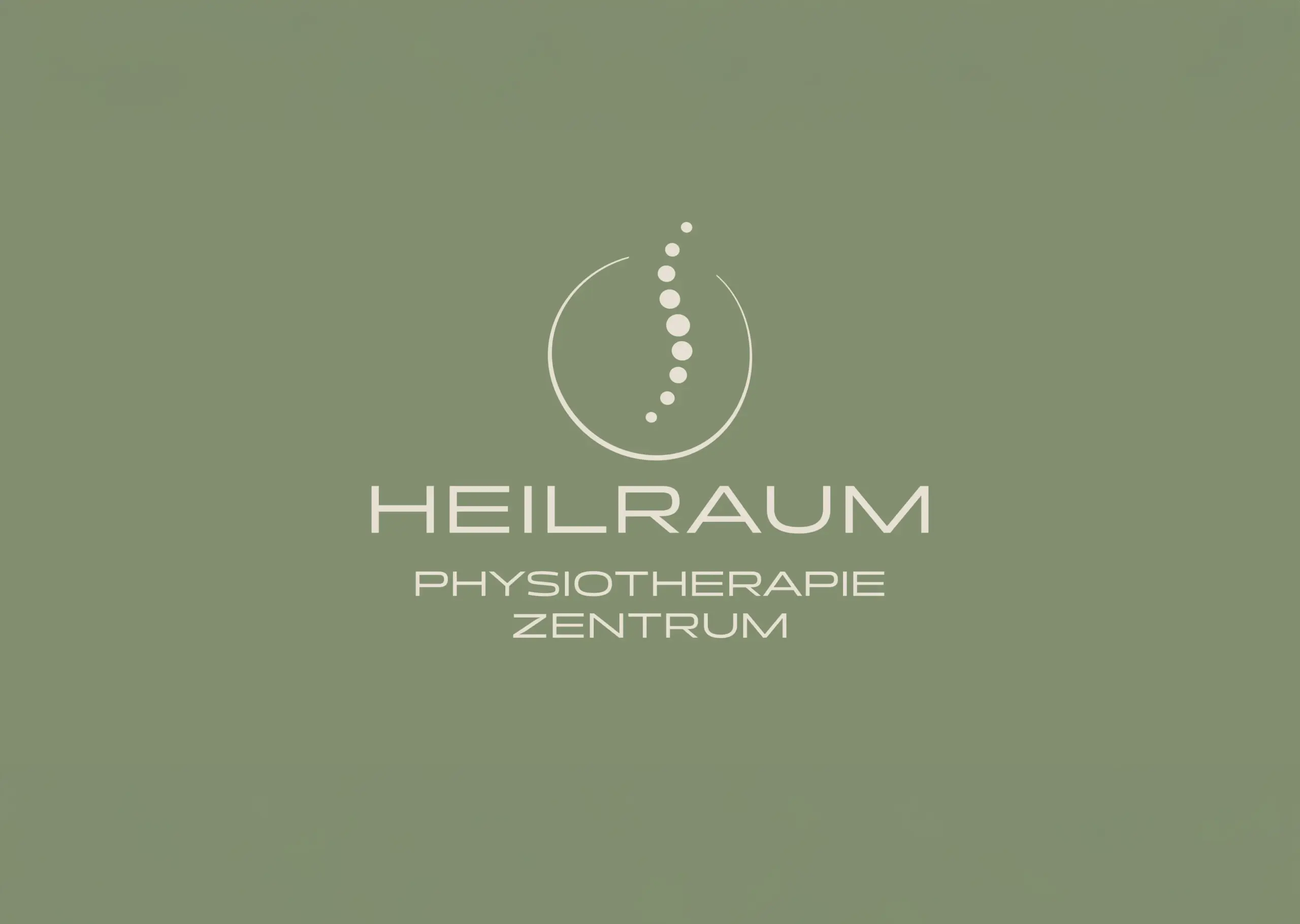 Praxislogo Heilraum Physiotherapie Zentrum, grafische Wirbelsäule als Symbol